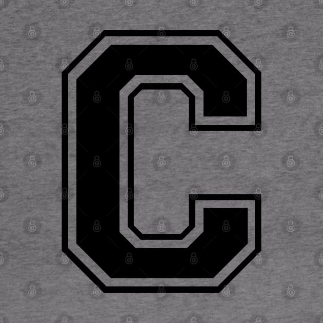 Initial Letter C - Varsity Style Design - Black text by Hotshots